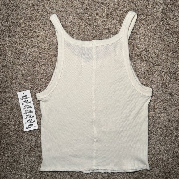 NWT Urban Outfitters BDG Off White Cream Cami Tank Top Stretch Y2K Minimalist - Picture 3 of 4